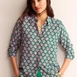 Women Regular Fit Printed Spread Collar Casual Shirt