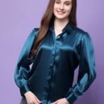 Women Relaxed Fit Fit Solid Curved Collar Casual Shirt