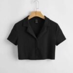 Women Regular Fit Solid Cut Away Collar Casual Shirt